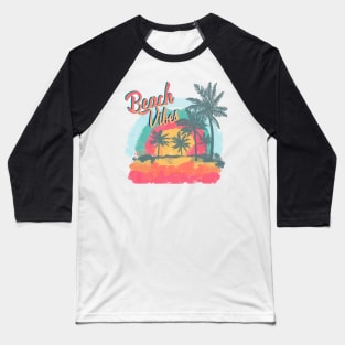 Beach Vibes, summer, ocean view, palm trees, pastels Baseball T-Shirt